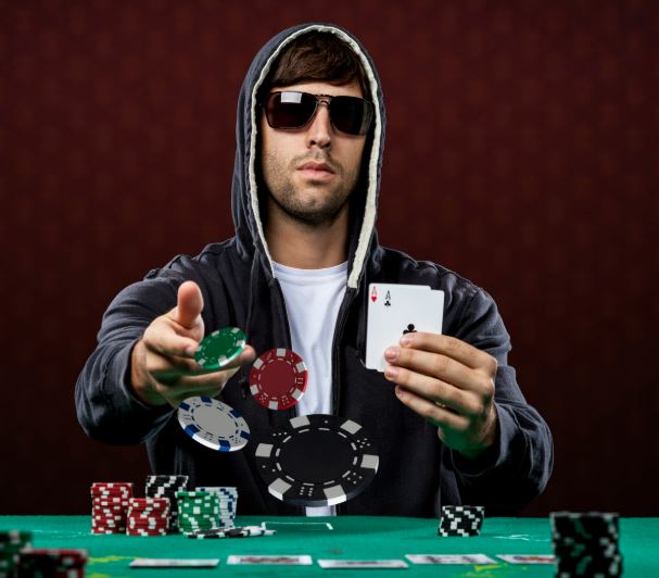 Poker Player with sunglasses